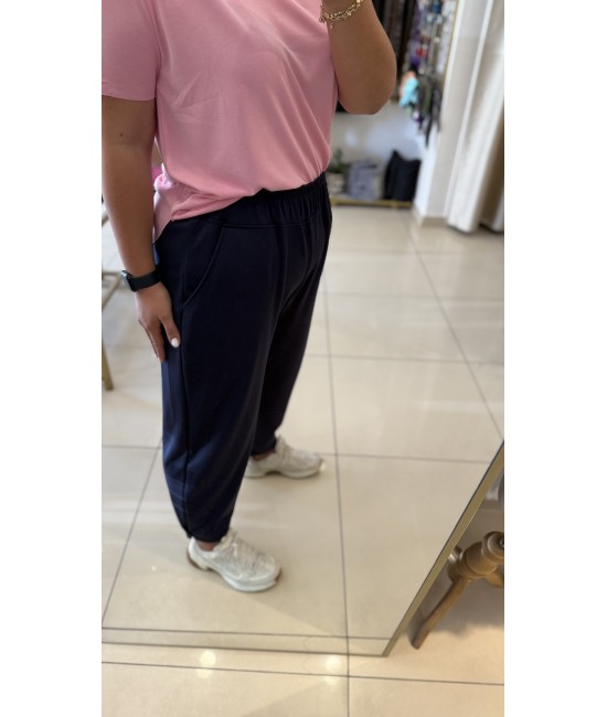 Lacivert Modal Şalaş Kalıp Paça Tutturmalı Alt