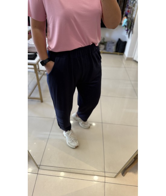 Lacivert Modal Şalaş Kalıp Paça Tutturmalı Alt