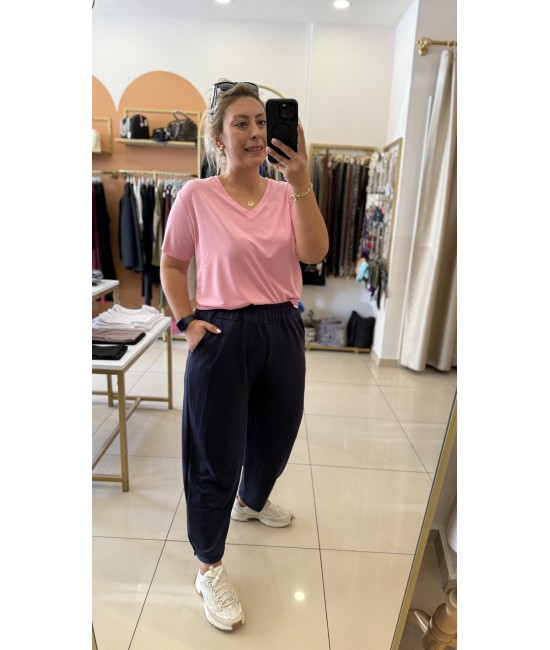 Lacivert Modal Şalaş Kalıp Paça Tutturmalı Alt