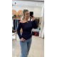 Lacivert Tek Omuz Açık Bluz