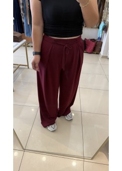 Oysh Bordo Pile Detay Beli Lastikli Alt