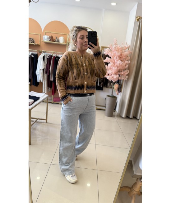 Marka Bel Lastik Detay Kot Pantolon