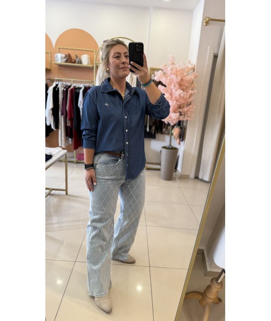 Baklava Taşlı Likralı Palazzo Jean Baklava Taşlı Likralı Palazzo Jean