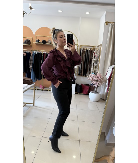 Duble Paça Kemerli Kalem Kumaş Pantolon