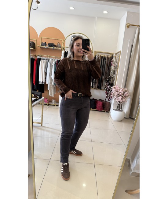 Zra Yıkama Kahve Boyfit Jean Pantolon