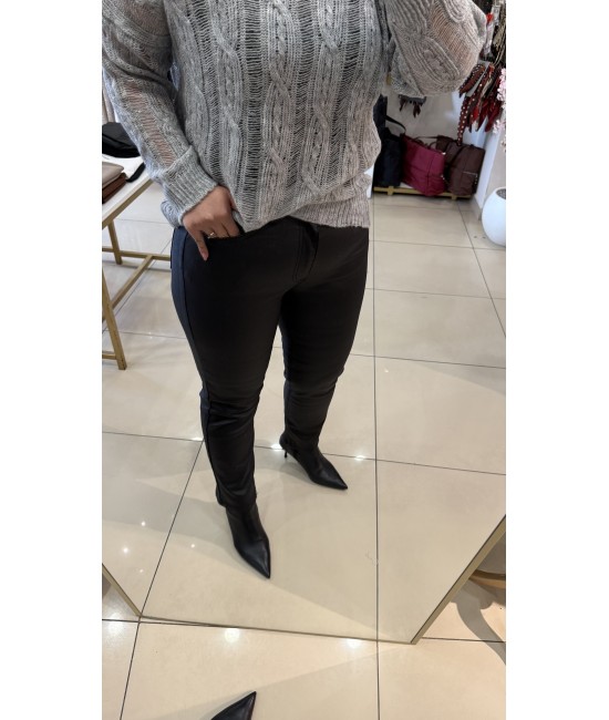 Premium Siyah Mumlu Boyfit Pantolon