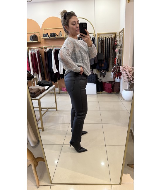 Premium Siyah Mumlu Boyfit Pantolon