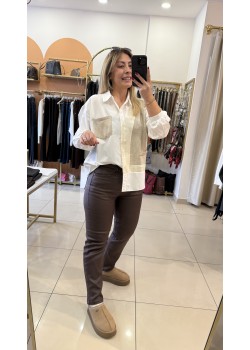 Premium Acıkahve Zra Mumlu Pantolon