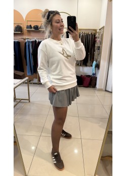 Bymn Beyaz Modal Kumaş Gold Detay Sweat