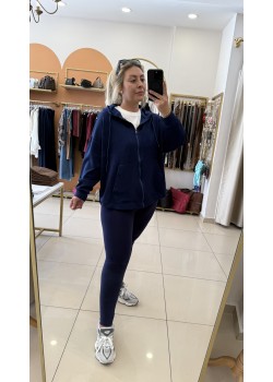 Modal Kapşonlu Fermuar Kapama Ceket