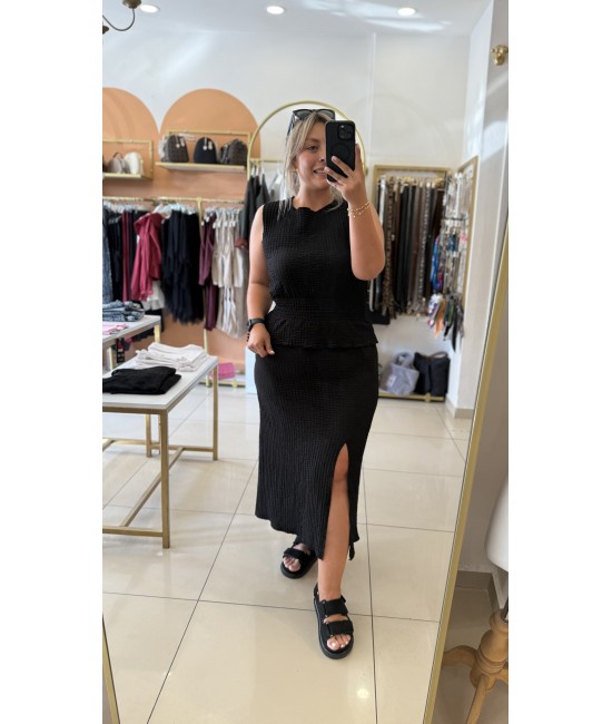 Bubble Siyah Etek&Bluz Takım