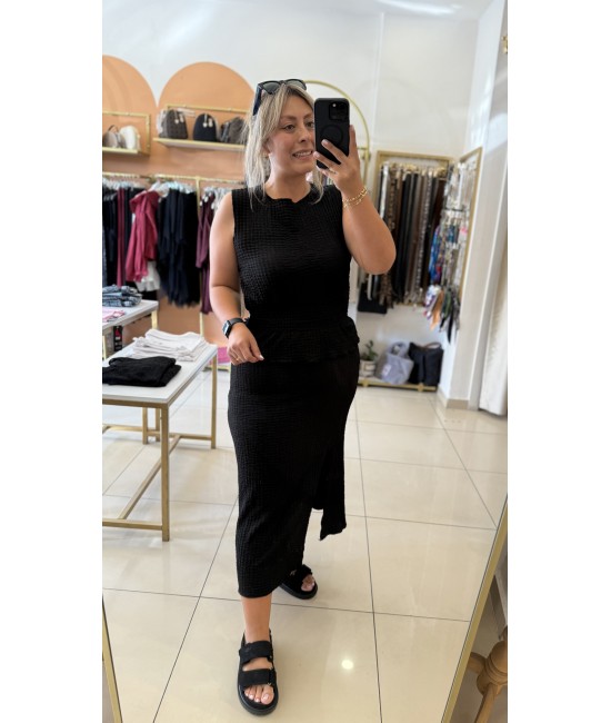 Bubble Siyah Etek&Bluz Takım