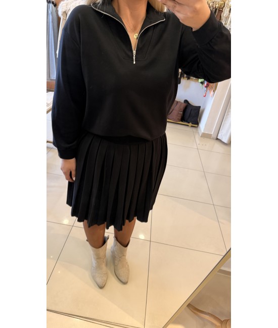 Siyah Çelik Örme Tasarım Etekli Takım