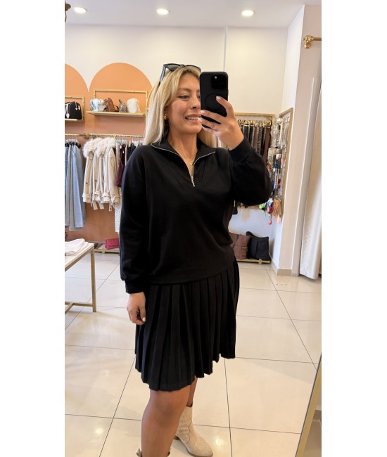 Siyah Çelik Örme Tasarım Etekli Takım