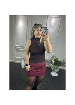 Bordo Süet Mini Etek