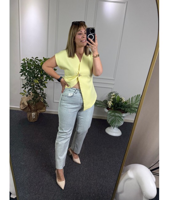 Taşlı Likralı Boyfit Jean Taşlı Likralı Boyfit Jean