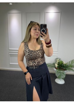 Leopar Dokuma Tulumlu Bluz