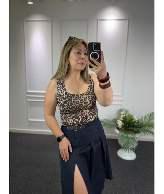 Leopar Dokuma Tulumlu Bluz Leopar Dokuma Tulumlu Bluz