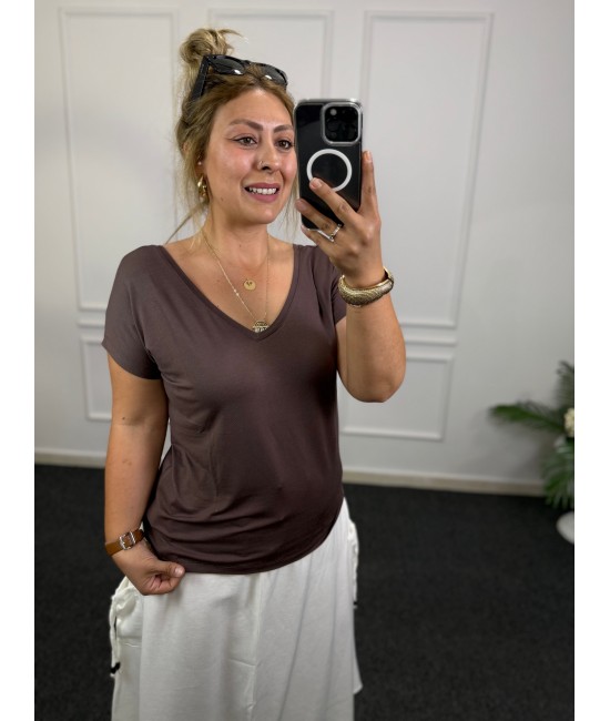 Ön Arka V yaka Pamuk Tshirt Ön Arka V yaka Pamuk Tshirt